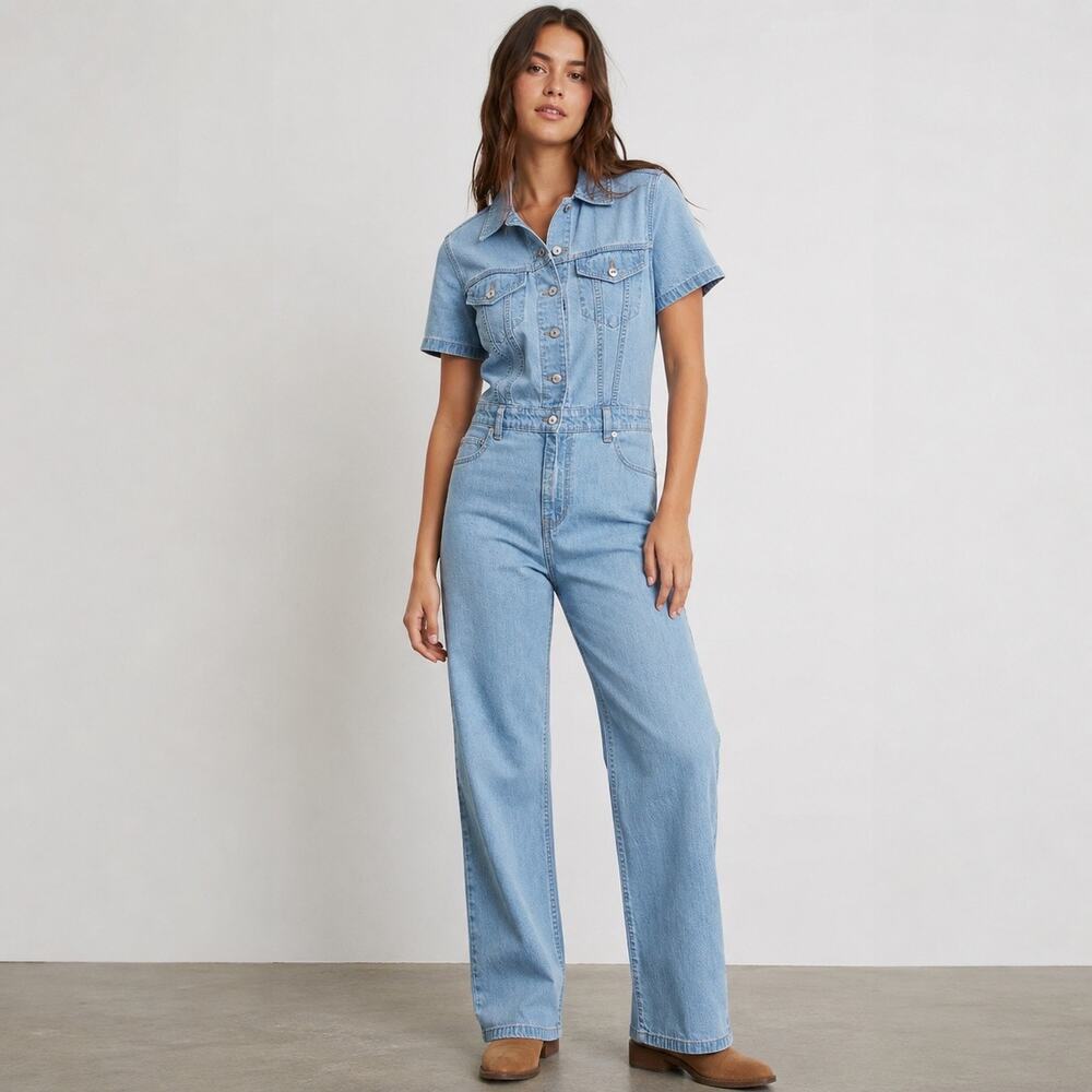 NWT Levi's Women's Type III Jumpsuit Forgotten Dream Medium Wash Size Small